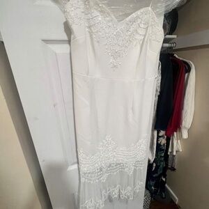 David’s bridal white beaded dress